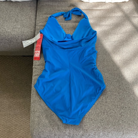 NWT Spanx One Piece Halter Cobalt Swimsuit - Picture 8 of 8